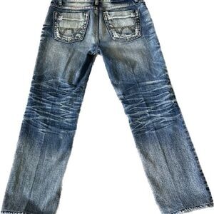 Darimi Women Blue Jeans Sz M Distressed Hem Light Wash